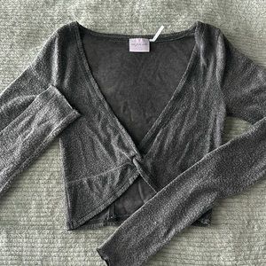 Urban Outfitters long sleeve cropped twist crop top